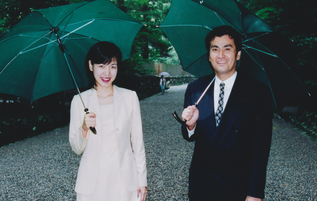 石原良純さんと妻稲田幸子さんの写真